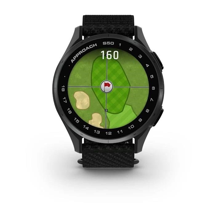 Garmin Approach S50 GPS hodinky, čierny nylón/strieborný hliník