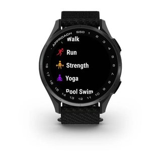 Garmin Approach S50 GPS hodinky, čierny nylón/strieborný hliník