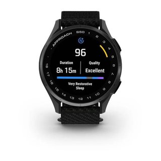 Garmin Approach S50 GPS hodinky, čierny nylón/strieborný hliník