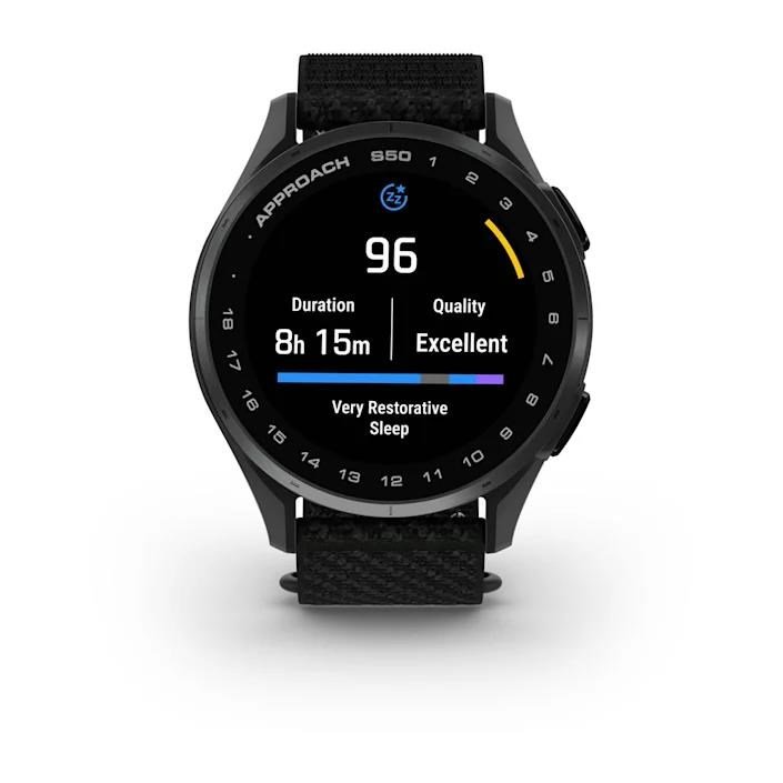 Garmin Approach S50 GPS hodinky, čierny nylón/strieborný hliník