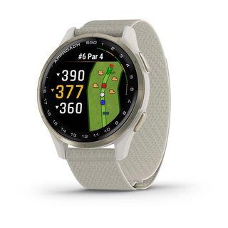 Garmin Approach S50 GPS hodinky, ivory nylon/cream gold aluminium