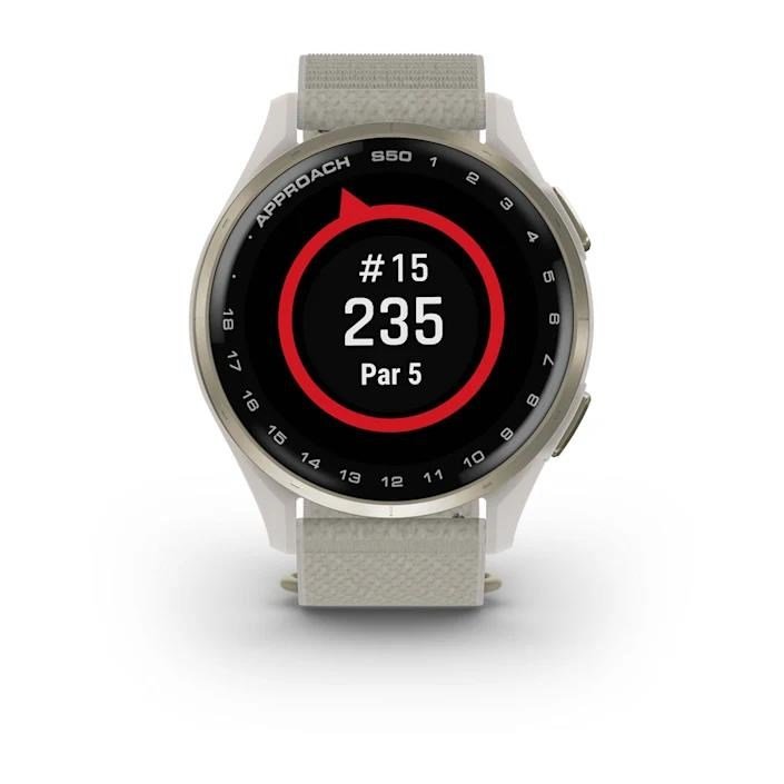 Garmin Approach S50 GPS hodinky, ivory nylon/cream gold aluminium
