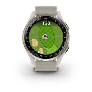 Garmin Approach S50 GPS hodinky, ivory nylon/cream gold aluminium