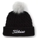 Titleist Cable Knit Pom Pom dámska zimná čepica, čierna