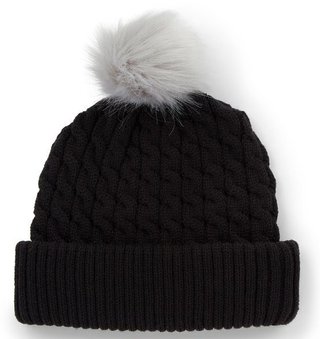 Titleist Cable Knit Pom Pom dámska zimná čepica, čierna