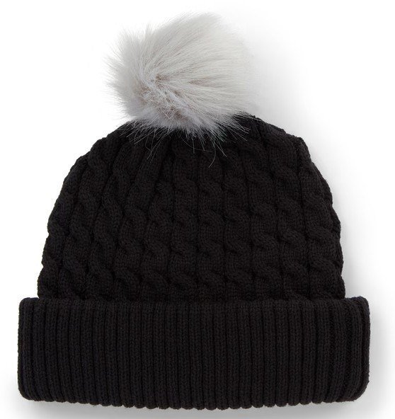 Titleist Cable Knit Pom Pom dámska zimná čepica, čierna