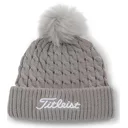 Titleist Cable Knit Pom Pom dámska zimná čiapka, svetlosivá