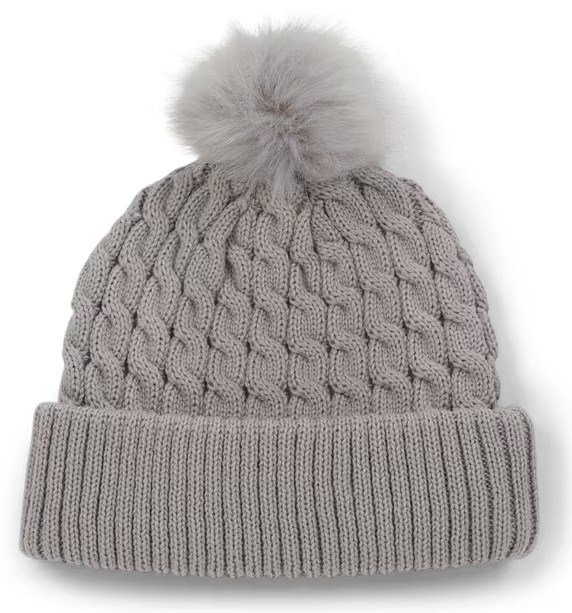 Titleist Cable Knit Pom Pom dámska zimná čiapka, svetlo šedá