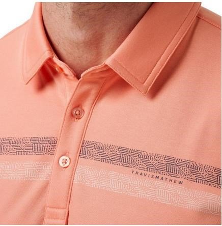 Travis Mathew Roaming Routes pánske polo, coral fusion