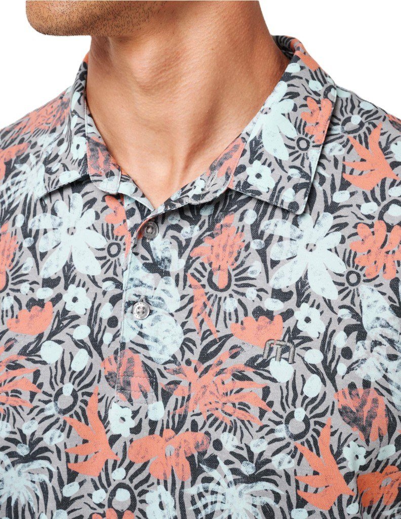 Travis Mathew Featherweight Sand pánske polo, heather medium grey