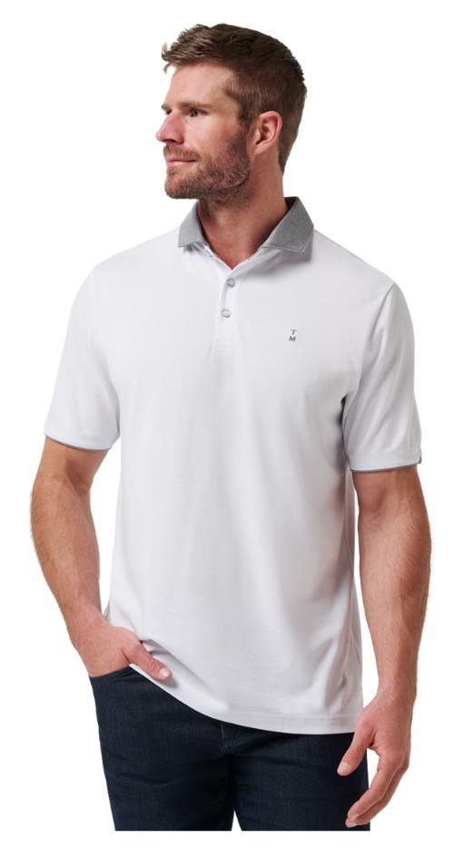 Travis Mathew Reservation Number pánske polo, biele