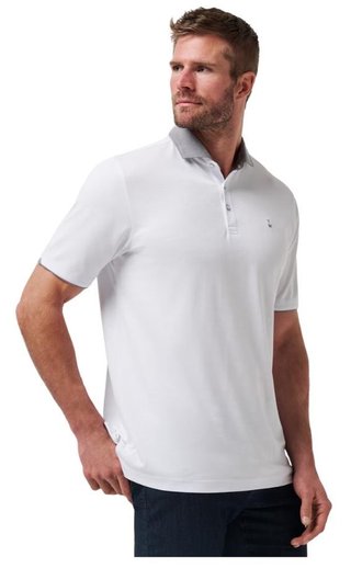 Travis Mathew Reservation Number pánske polo, biele