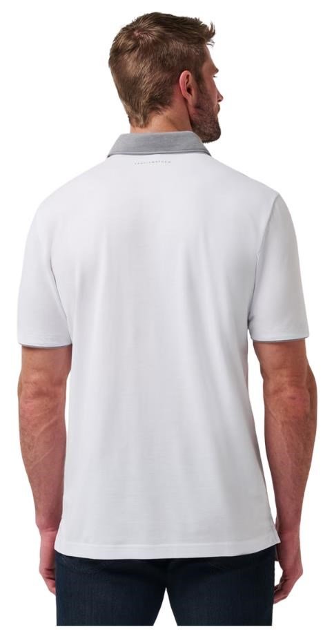 Travis Mathew Reservation Number pánske polo, biele