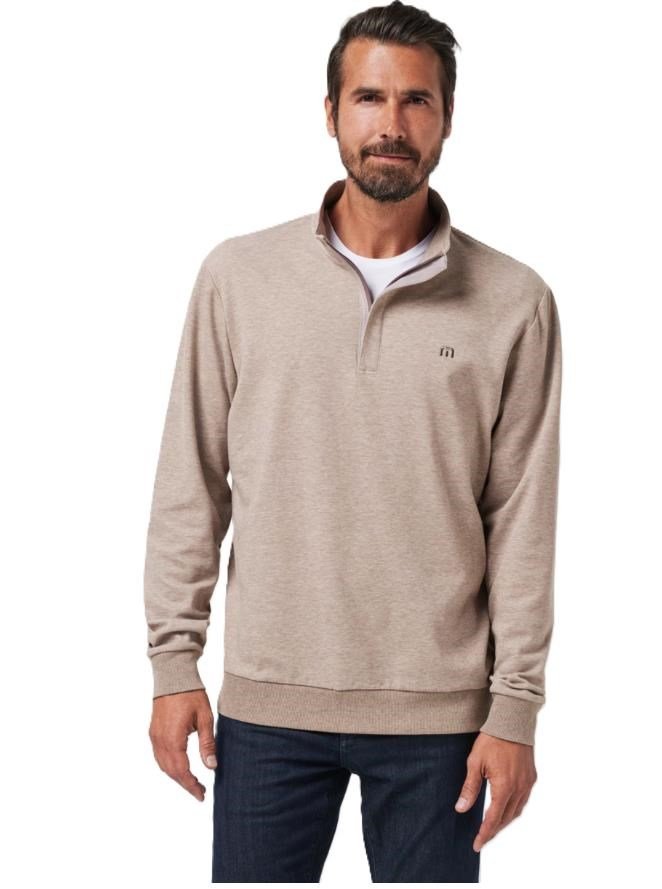 Travis Mathew CLOUD QUARTER ZIP 2.0 pánska mikina, portabella