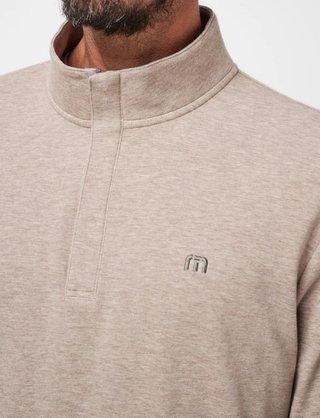 Travis Mathew CLOUD QUARTER ZIP 2.0 pánska mikina, portabella