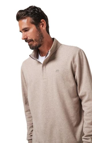 Travis Mathew CLOUD QUARTER ZIP 2.0 pánska mikina, portabella