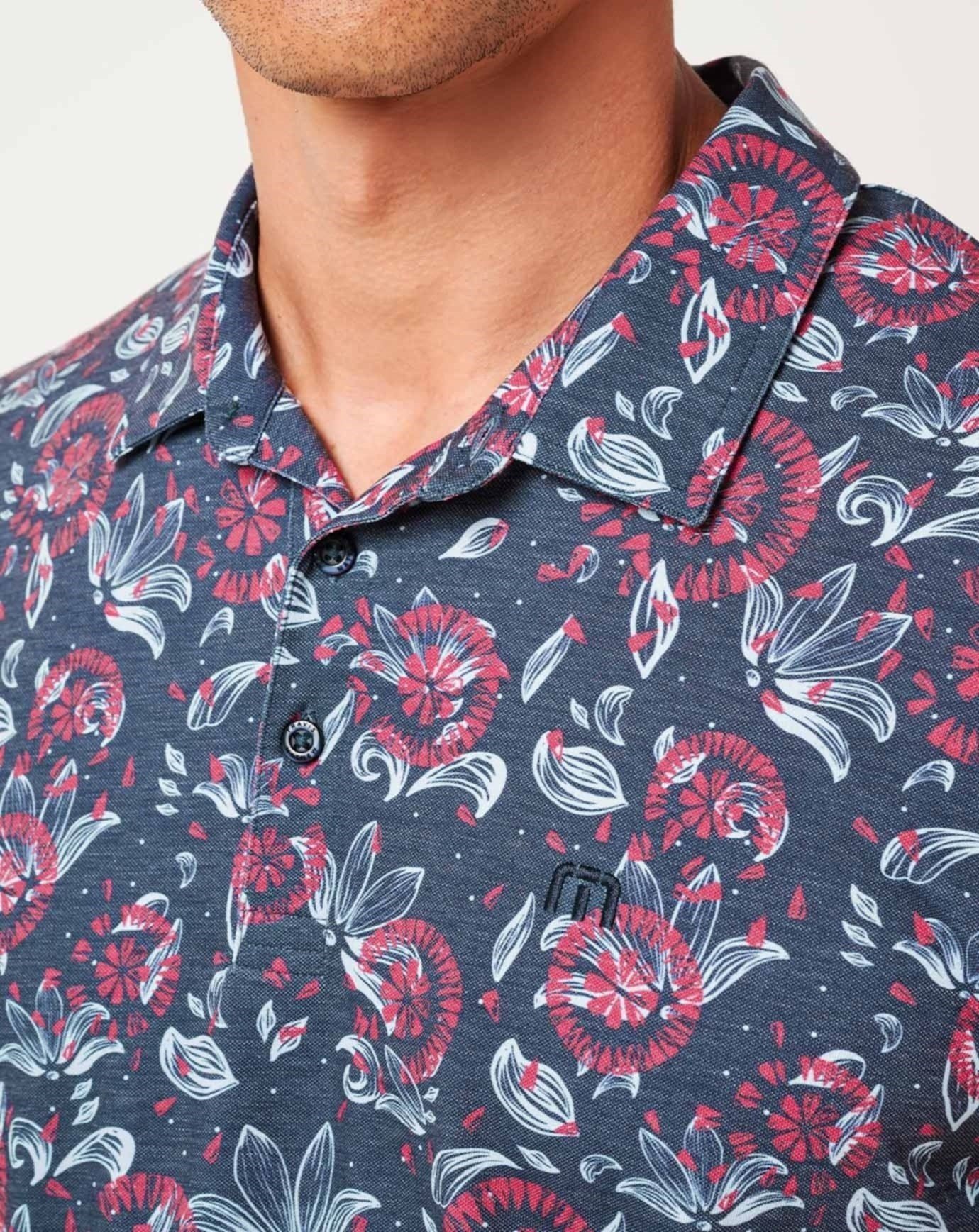 Travis Mathew FEATHERWEIGHT FLOURISH pánske polo, mood indigo/vintage indigo