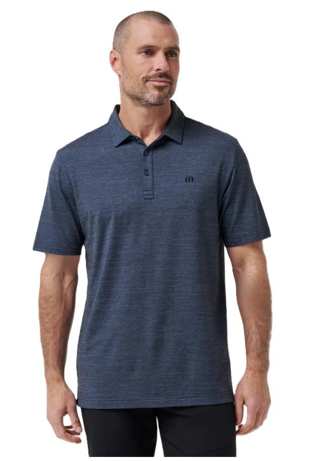 Travis Mathew The heater pánske polo, vintage indigo/black