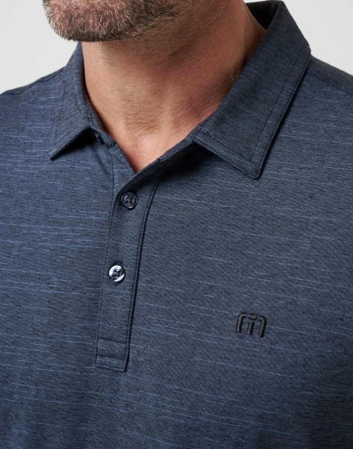 Travis Mathew The heater pánske polo, vintage indigo/black
