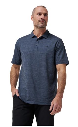 Travis Mathew The heater pánske polo, vintage indigo/black