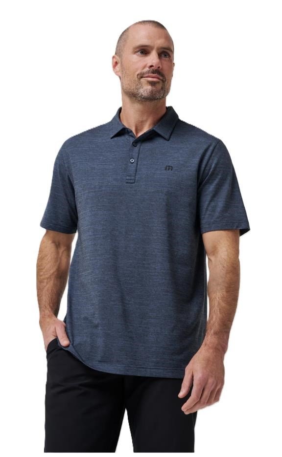 Travis Mathew The heater pánske polo, vintage indigo/black