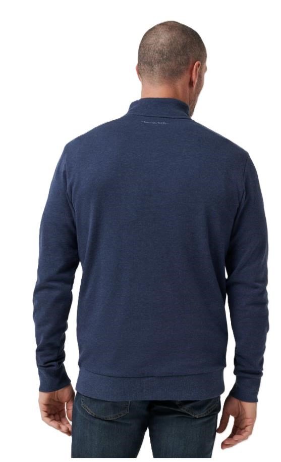 Travis Mathew CLOUD QUARTER ZIP 2.0 pánska mikina, heather blue
