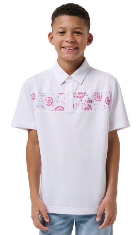 Travis Mathew Good Good Flourish detské polo, biele