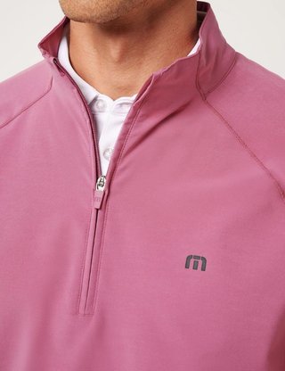Travis Mathew Air Tram Quarter Zip pánska mikina, rose wine