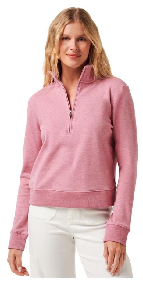 Travis Mathew Cloud Fleece Half-Zip dámska mikina, heather foxglove