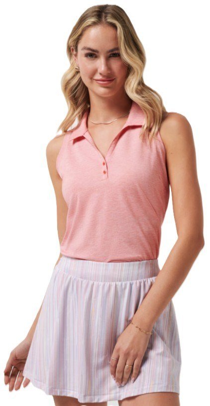 Travis Mathew Featherweight Active 2.0 Sleeveless dámske polo, heather porcelain rose