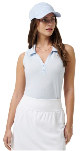 Travis Mathew Featherweight Active 2.0 Sleeveless dámske polo, heather kentucky blue