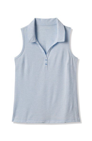 Travis Mathew Featherweight Active 2.0 Sleeveless dámske polo, heather kentucky blue