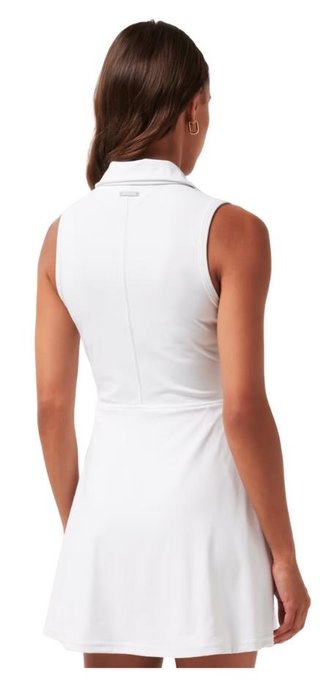 Travis Mathew Moveknit Sleeveless Polo dámske šaty, biele