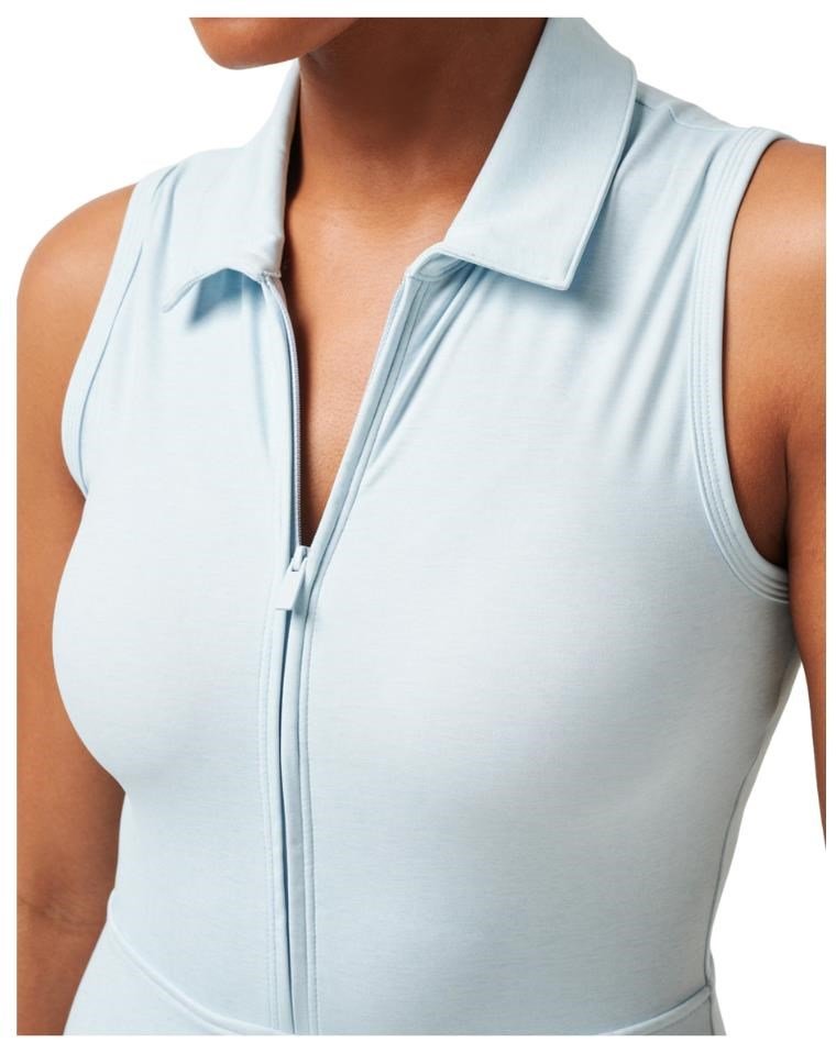 Travis Mathew Moveknit Sleeveless dámske šaty, heather baby blue