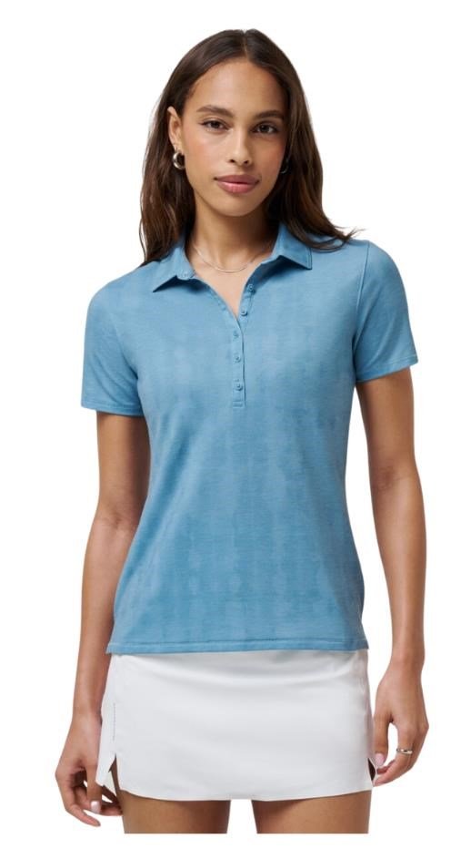 Travis Mathew Featherweight Active Printed dámske polo, smoke blue multi