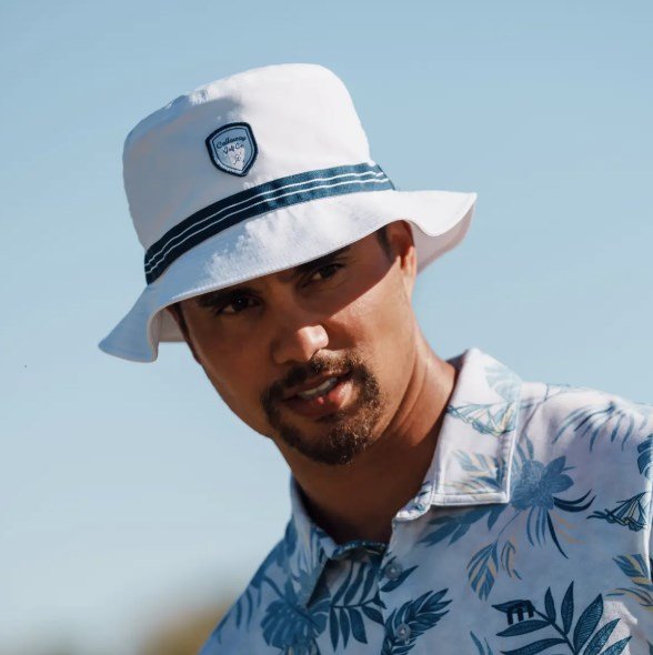 Callaway Bucket Hat pánsky klobúk, bielo/tmavomodrý