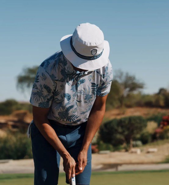 Callaway Bucket Hat pánsky klobúk, bielo/tmavomodrý