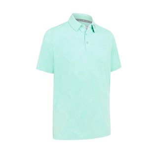 Callaway Warped Gingham Print pánske polo, neptune green