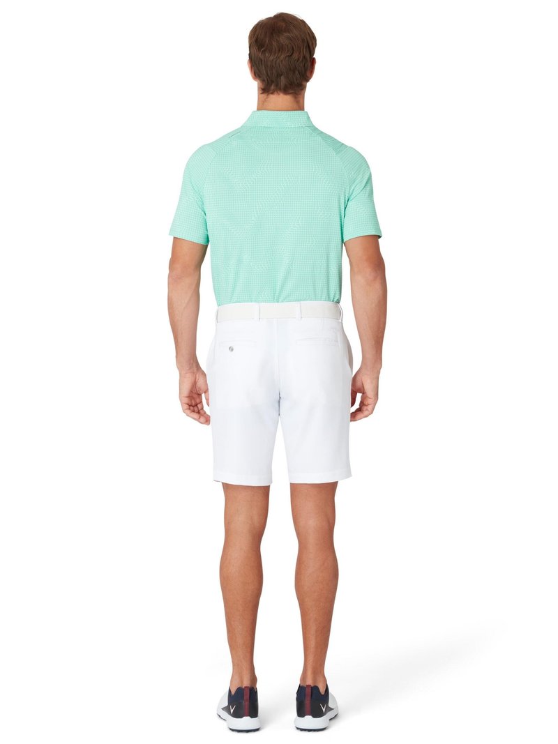 Callaway Warped Gingham Print pánske polo, neptune green