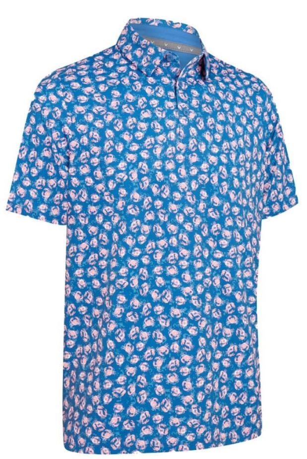 Callaway Crab Novelty Print pánske polo, galaxy blue