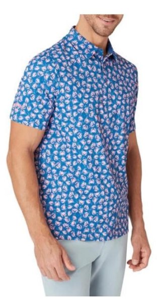 Callaway Crab Novelty Print pánske polo, galaxy blue