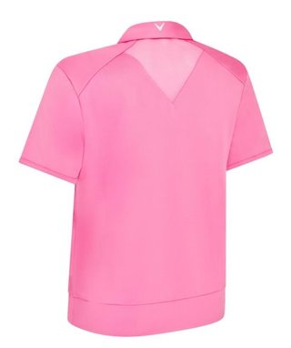 Callaway Waist Length Mesh Detail Short Sleeve dámske polo, cheeky pink