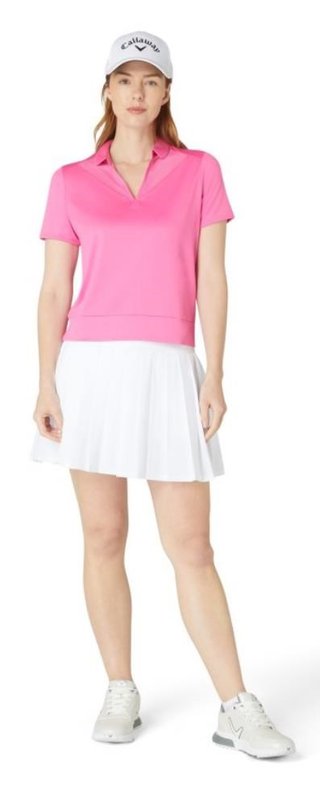 Callaway Waist Length Mesh Detail Short Sleeve dámske polo, cheeky pink