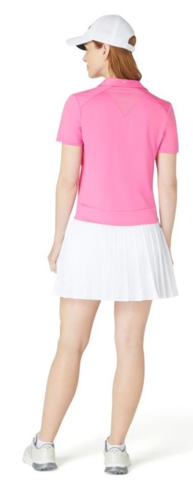 Callaway Waist Length Mesh Detail Short Sleeve dámske polo, cheeky pink