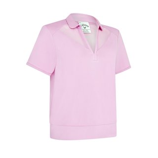 Callaway Waist Length Mesh Detail Short Sleeve dámske polo, orchid