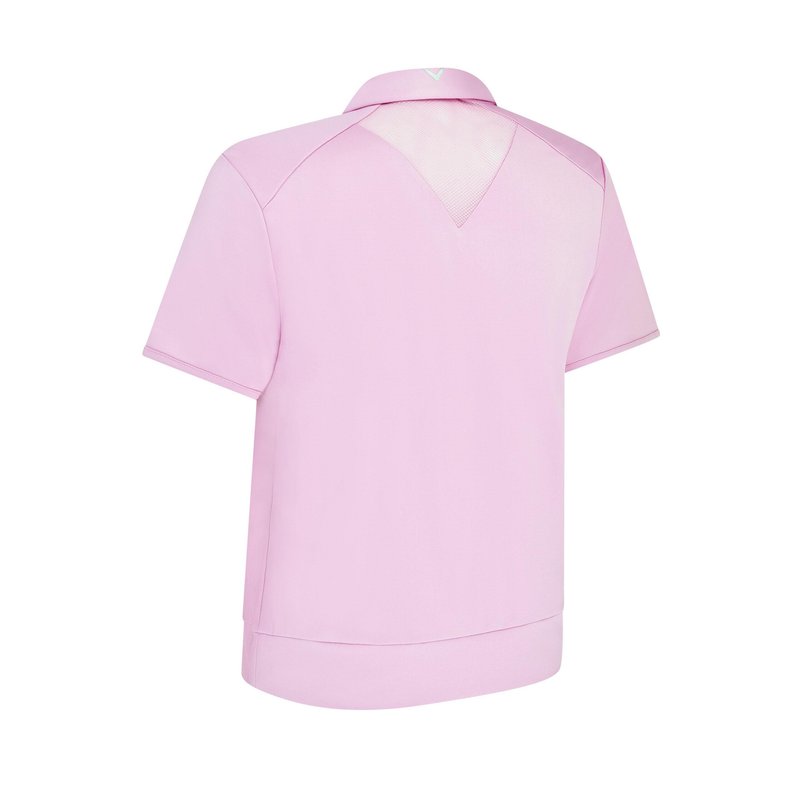 Callaway Waist Length Mesh Detail Short Sleeve dámske polo, orchid