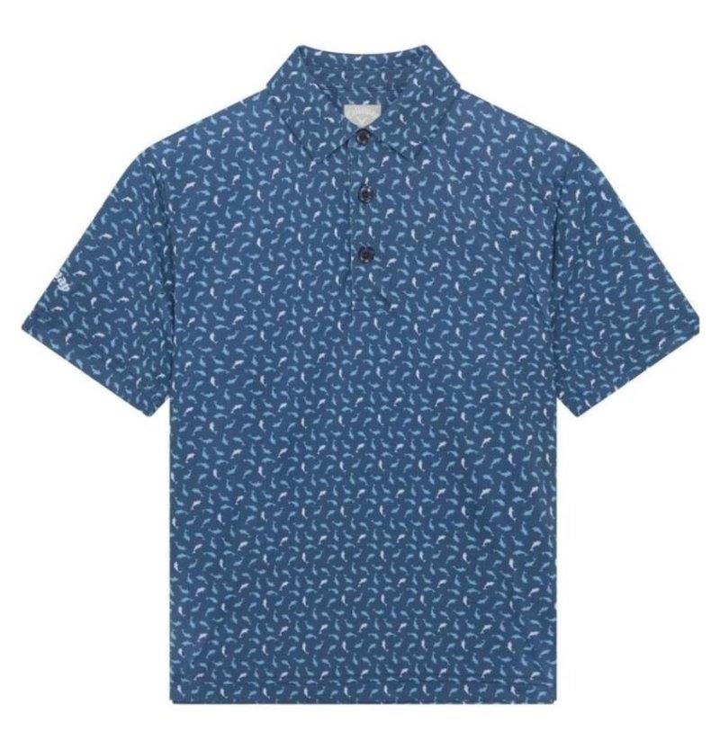 Callaway Dolphin Print junior detské polo, peacoat