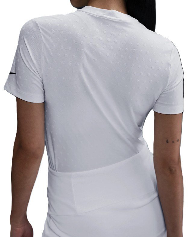Nike Woman Dri-FIT Short-Sleeve Blade Jacquard dámske polo, bielo/čierne