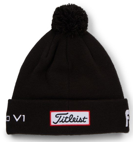 Titleist Tour Pom Pom unisex zimná čepica, čierno/biela