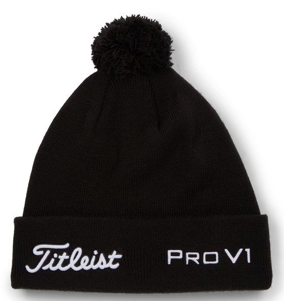 Titleist Tour Pom Pom unisex zimná čepica, čierno/biela